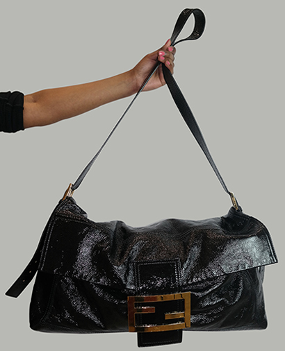 Cross body, &pound;150, Handbags, Black, Patent Leather, Front view